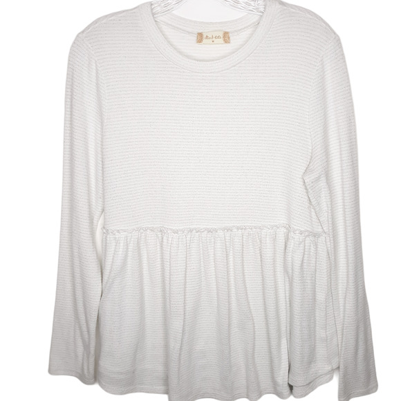 Altar'd State Tops - Altar'd State Top White Silver Stripe Soft M